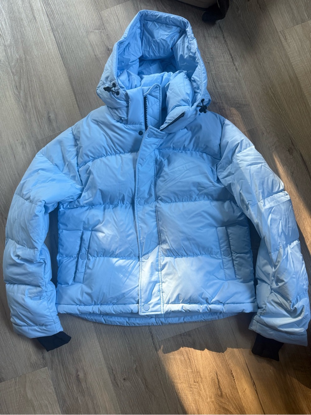 Aritzia Super Puff Shorty baby blue